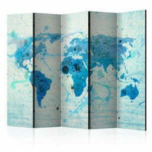 5-teiliges Paravent - Cruising and sailing -  The World map II [Room Dividers]