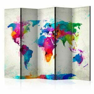 5-teiliges Paravent - The map of happiness II [Room Dividers]