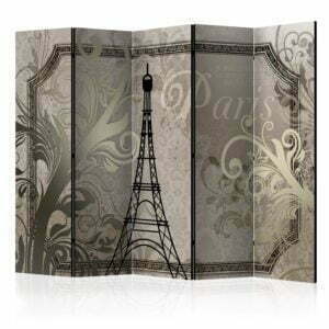 5-teiliges Paravent - Vintage Paris - gold II [Room Dividers]
